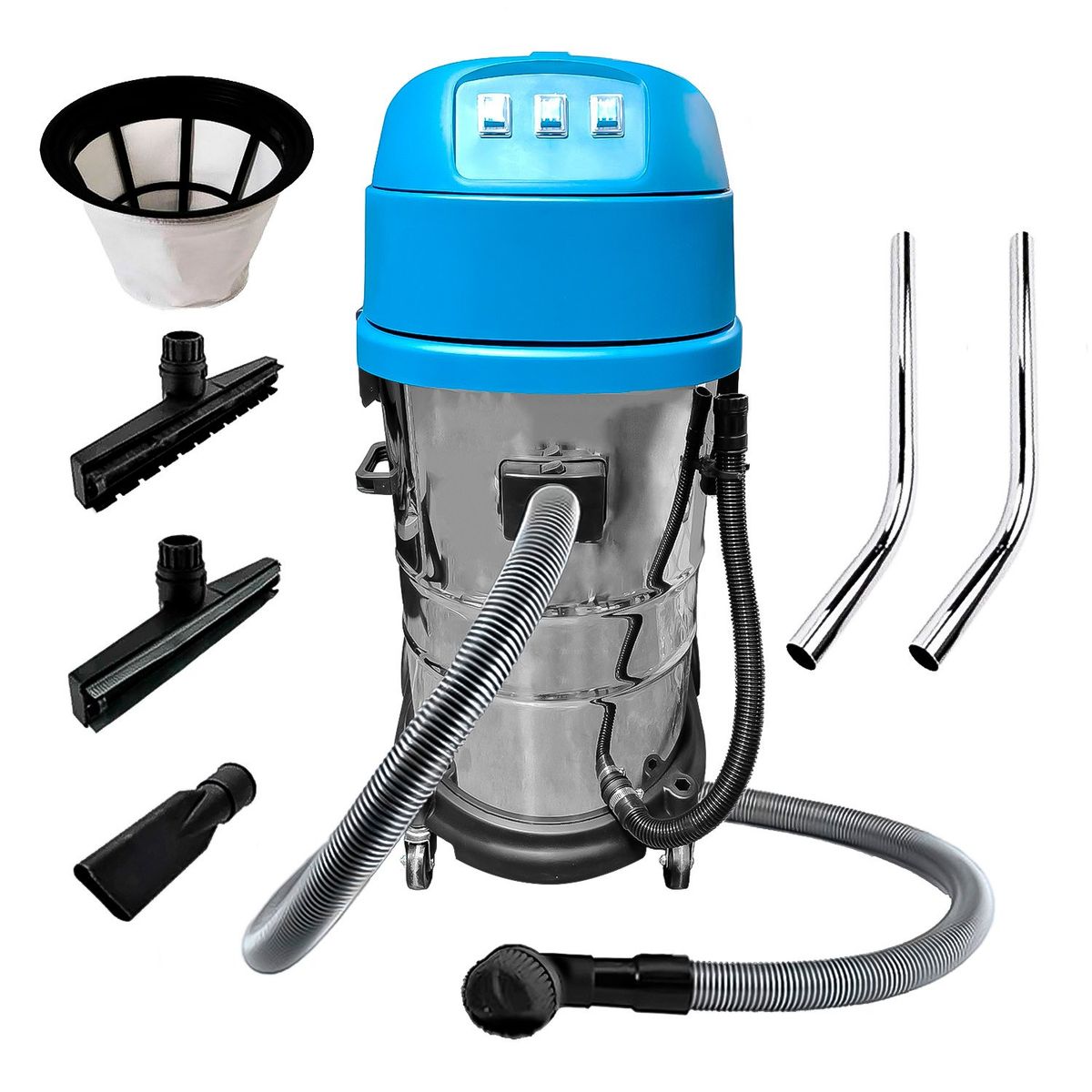 DONGCHENG - Aspiradora Industrial Polvo y Agua Dongcheng DVC80 3200W 80 Litros