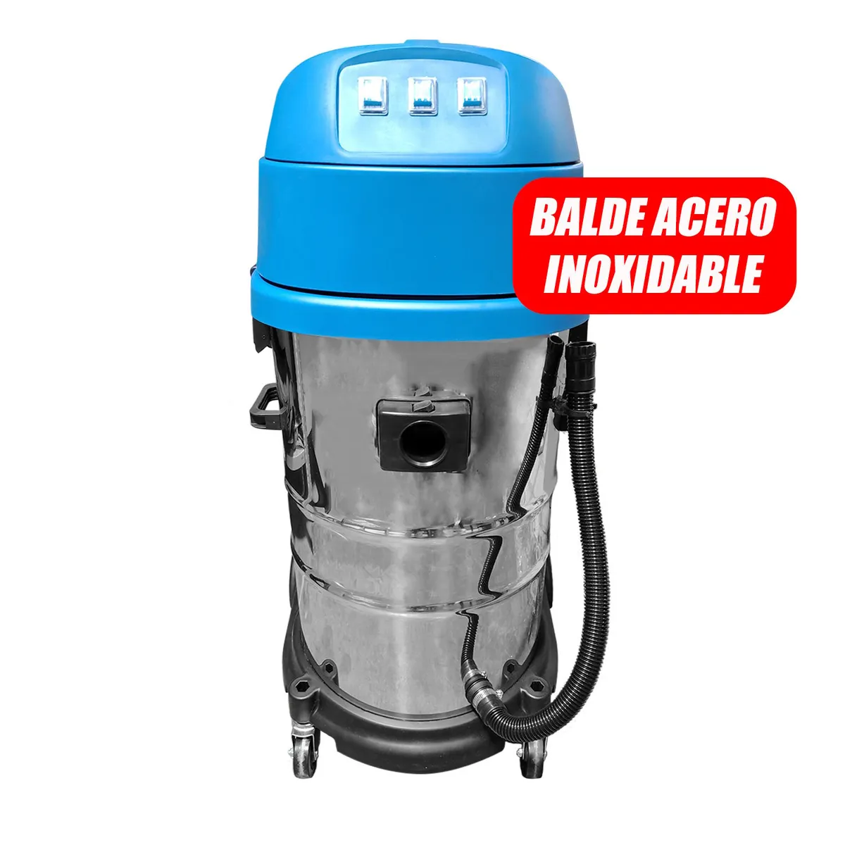DONGCHENG - Aspiradora Industrial Polvo y Agua Dongcheng DVC80 3200W 80 Litros