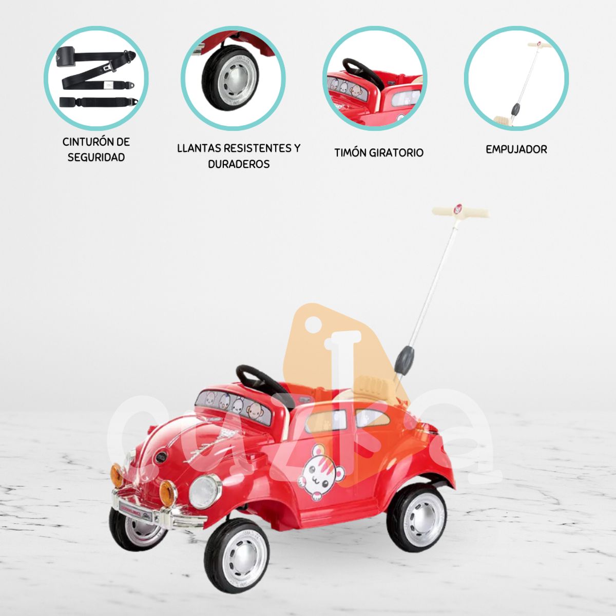 CUZKA - Auto con Empujador »BUGGI» Red