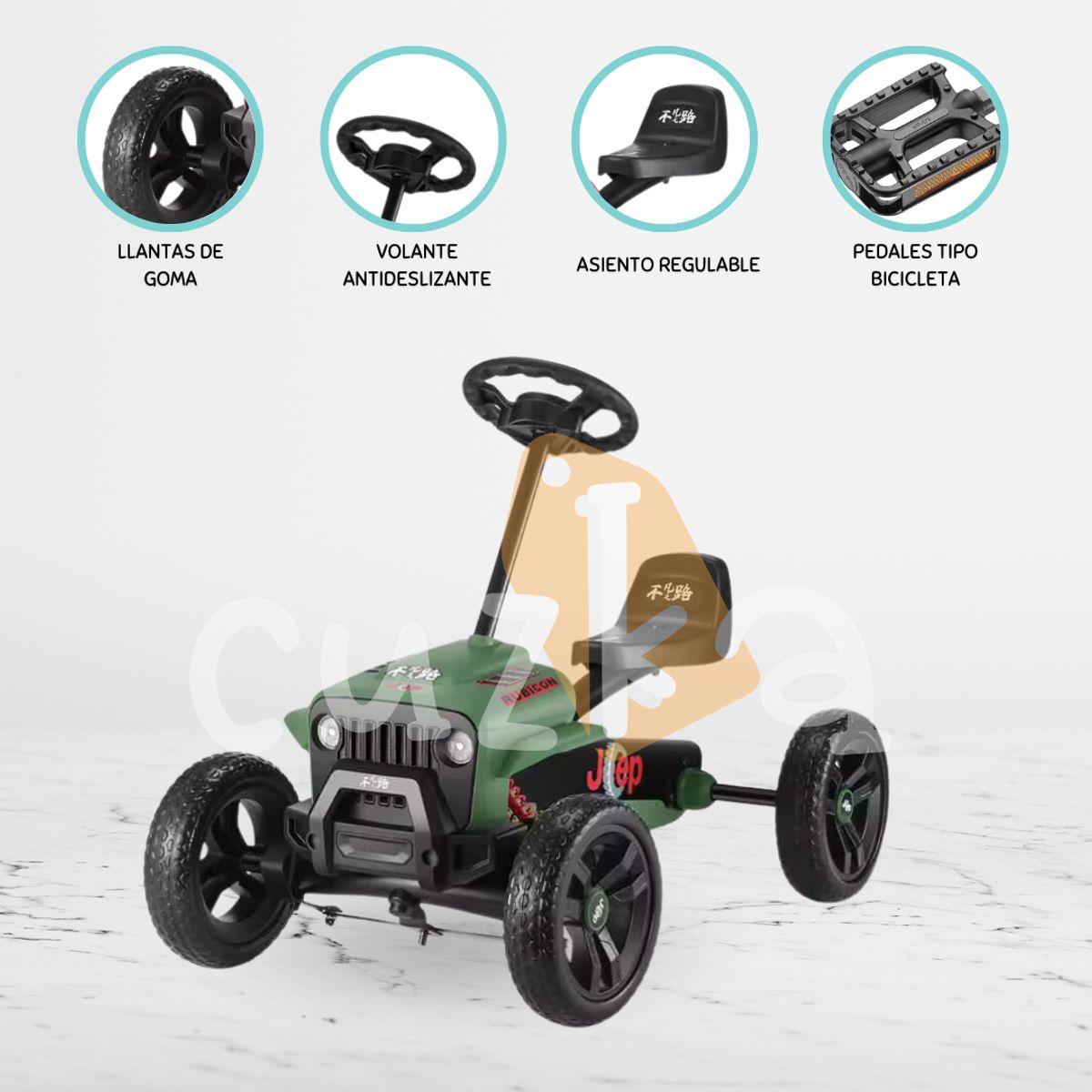 CUZKA - Carro a Pedal GO KART »PATRIOT» Green