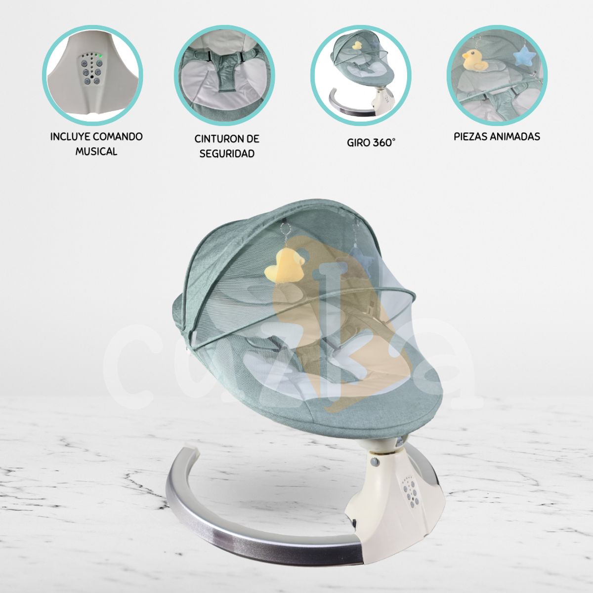 CUZKA - Mecedora Eléctrica para Bebé »COSSY» Gray