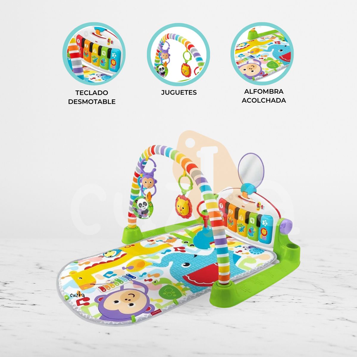 CUZKA - Gimnasio para Bebés 4 EN 1 «TUNES DE LUJO» Blue