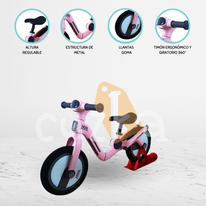 CUZKA - Bicicleta de Equilibrio »MOTIBIK» Premium Pink