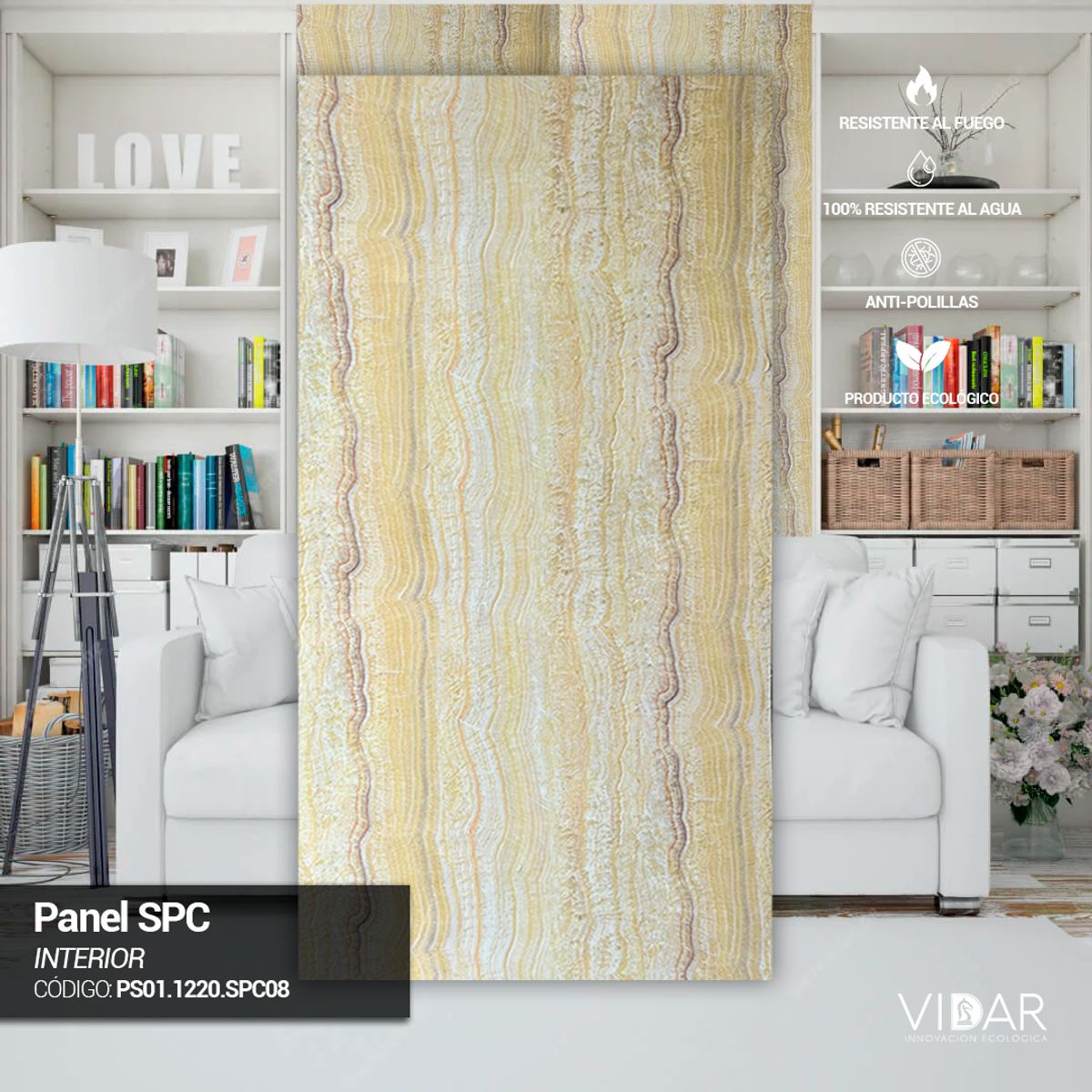 VIDAR - PANEL MARMOL SPC ROCA ONDULADA AMARILLA - VENTA POR UNIDAD