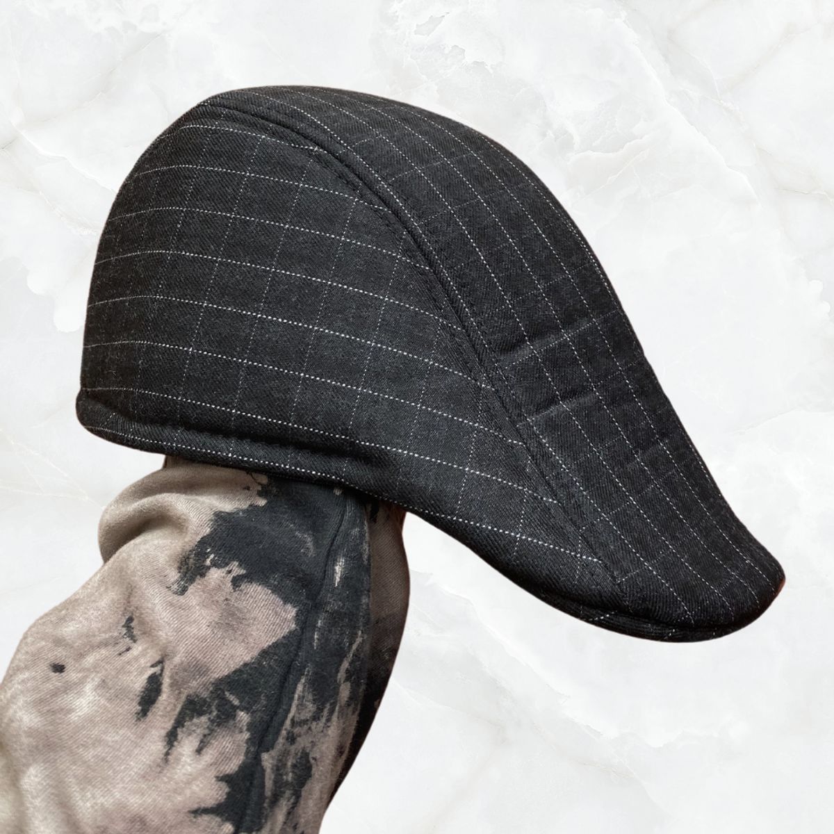 KAST PE - Boina hombre Boomer Negro Cuadros con elástico interno Talla M