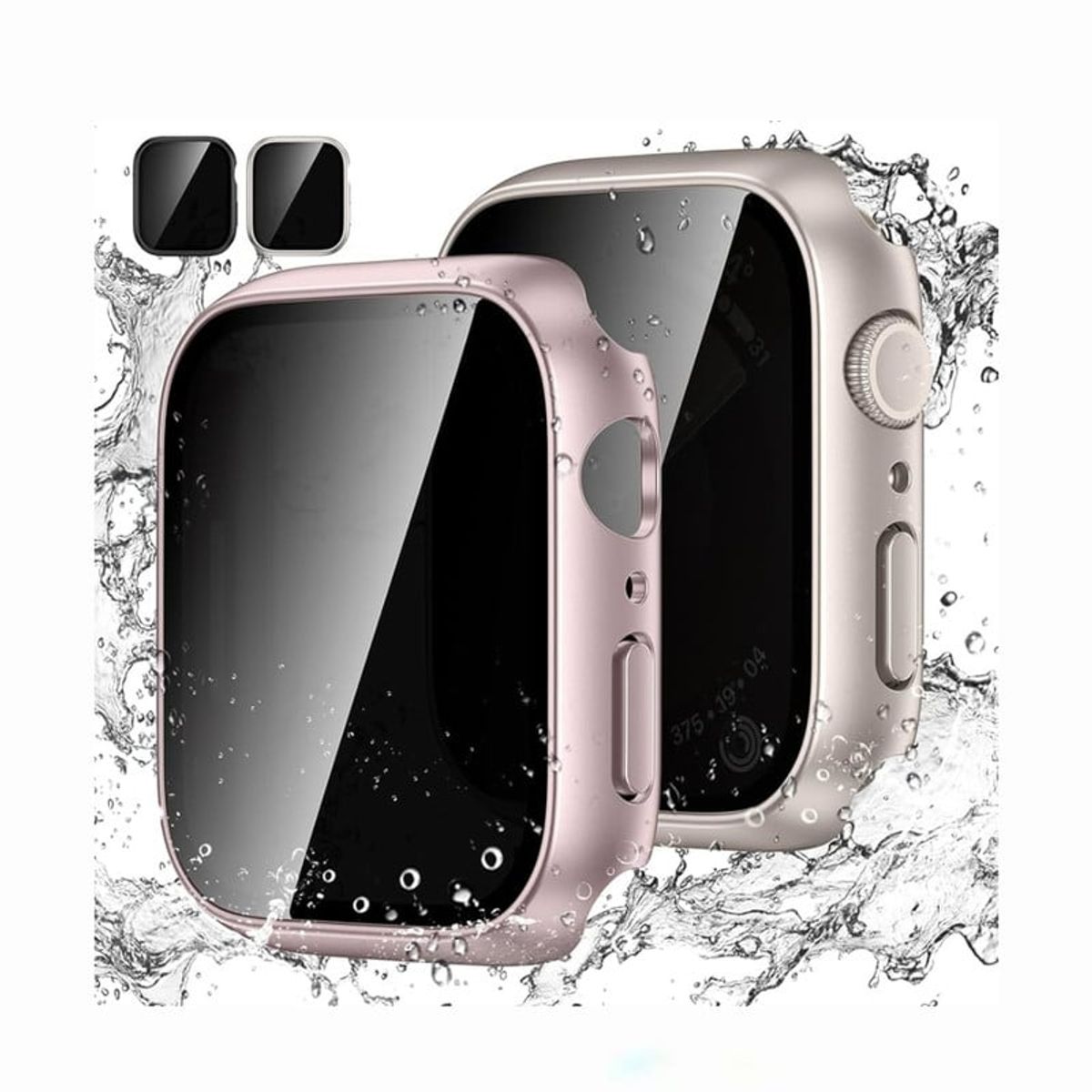 GENERICO - Cover Para Apple Watch 49mm Glass Antiespia - Dorado