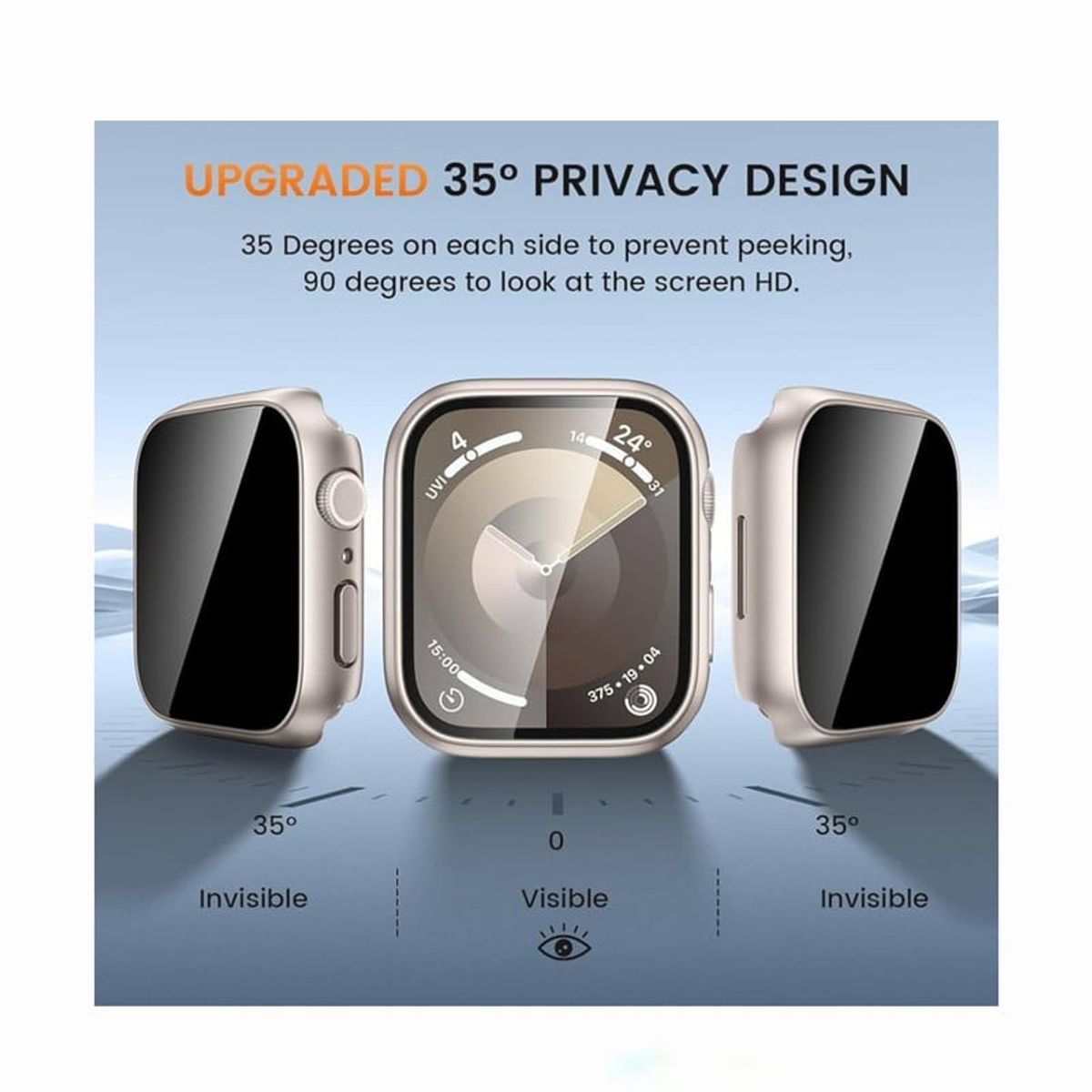 GENERICO - Cover Para Apple Watch 49mm Glass Antiespia - Dorado