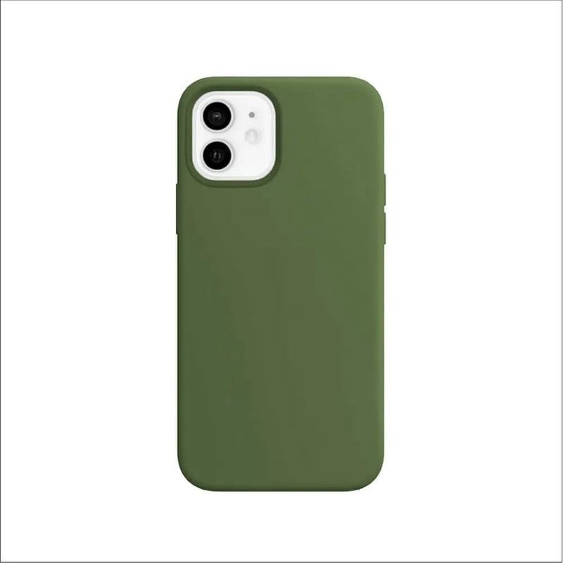 GENERICO - CASE DE SILICONA PARA IPHONE 12 MINI VERDE OSCURO