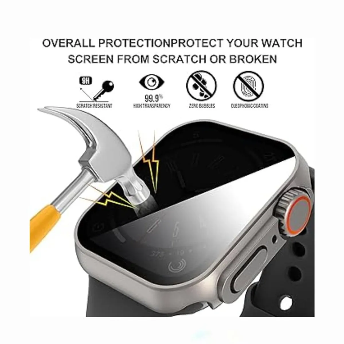 GENERICO - Cover Para Apple Watch 41mm Glass Antiespia - Gris