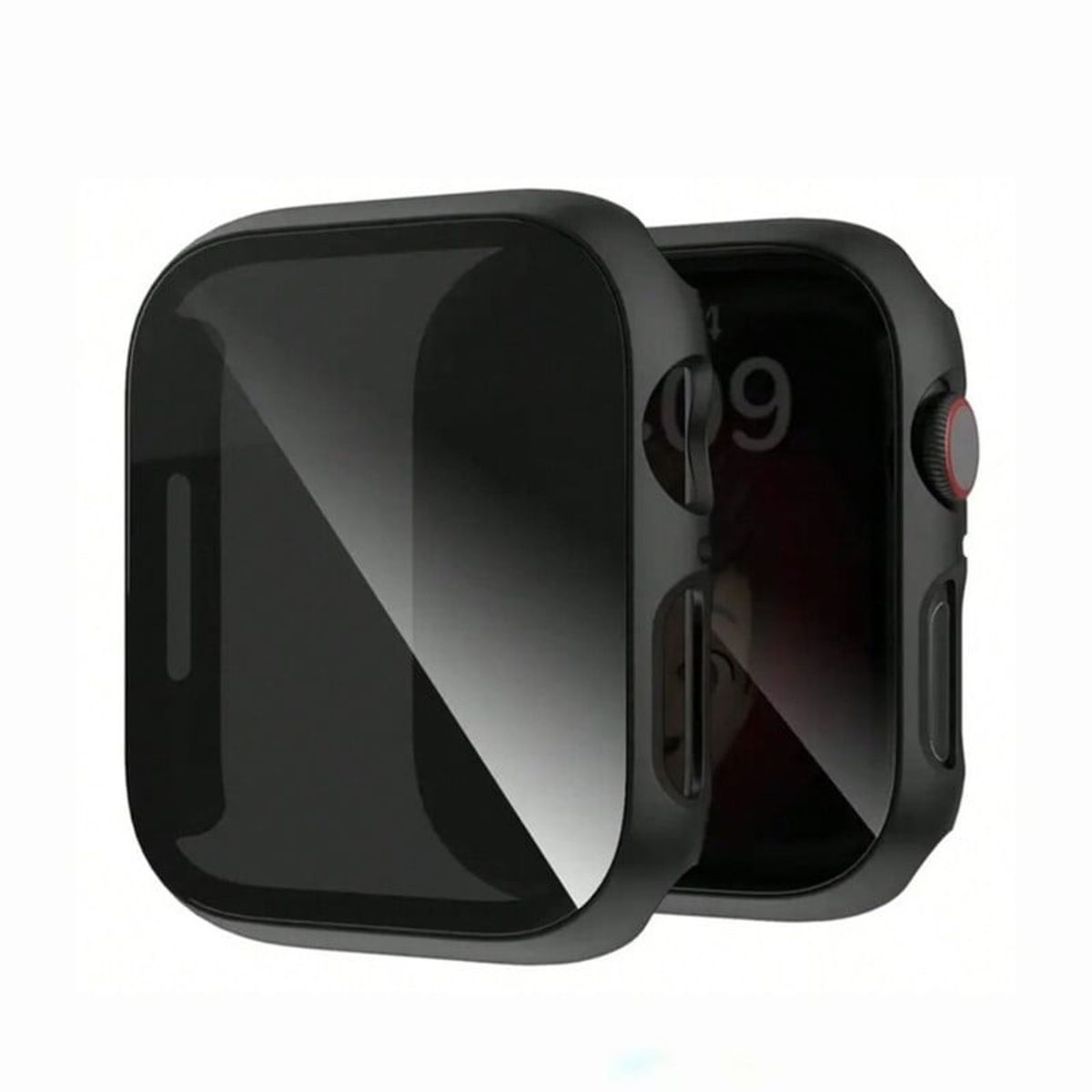 GENERICO - Cover Para Apple Watch 45mm Glass Antiespia - Negro