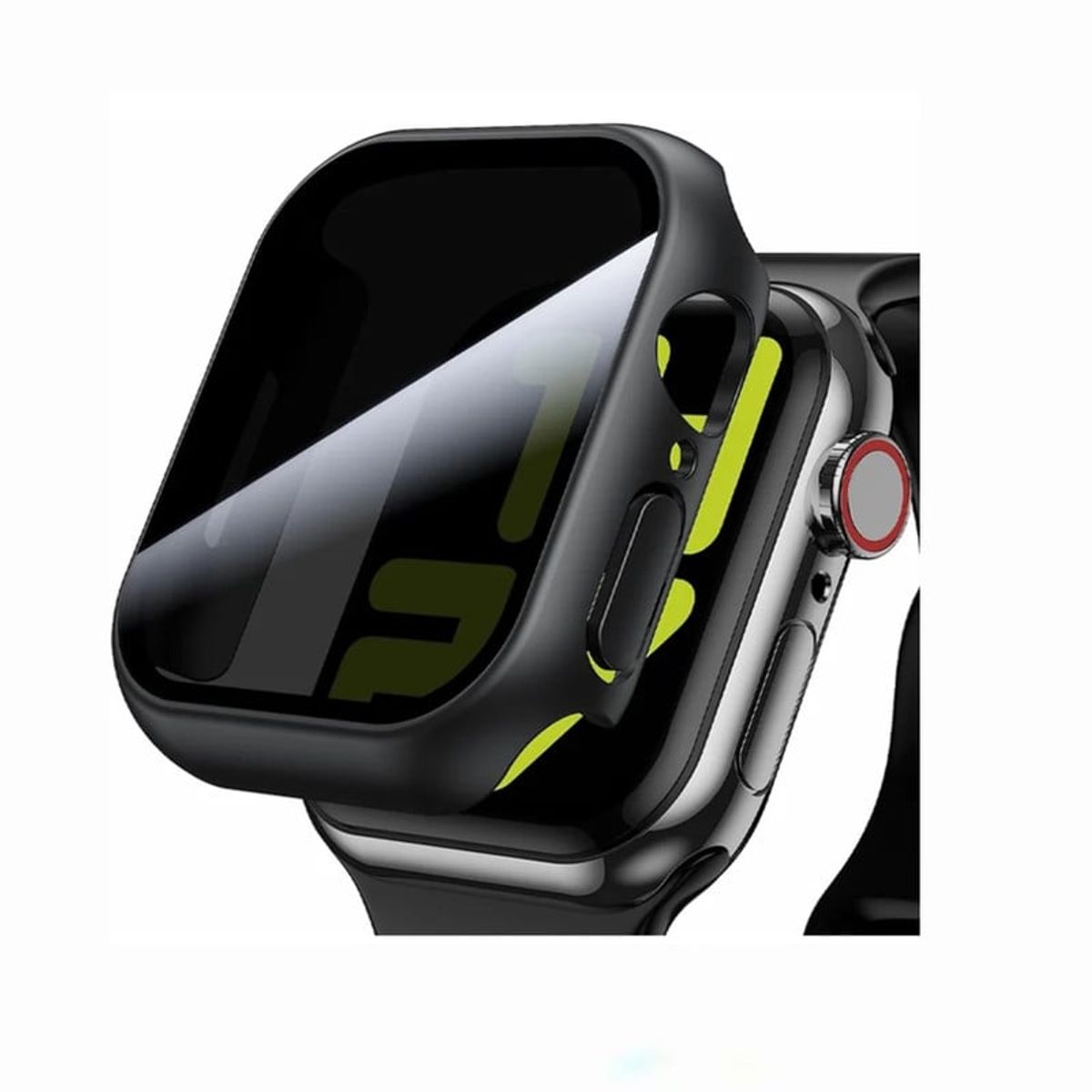 GENERICO - Cover Para Apple Watch 45mm Glass Antiespia - Negro
