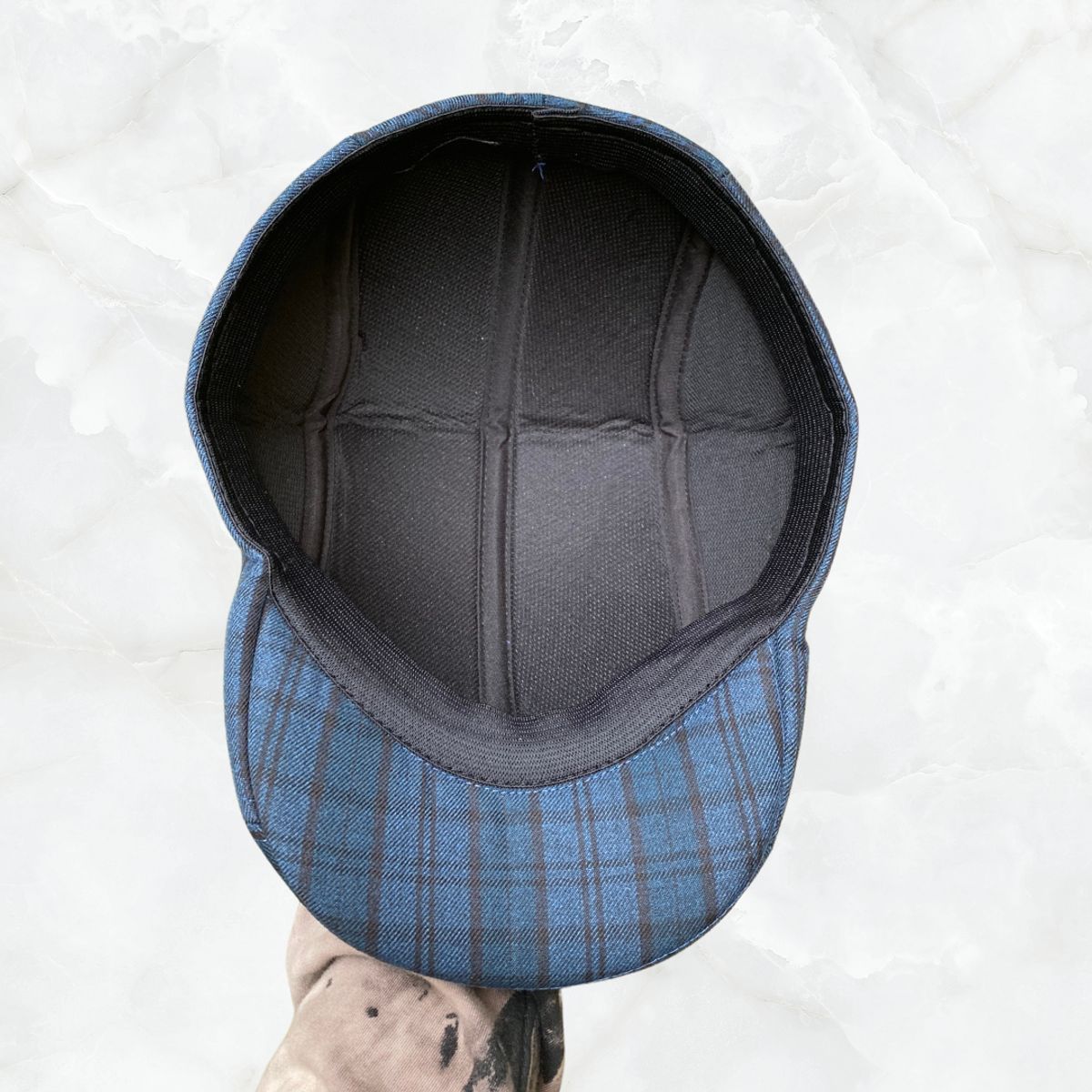 KAST PE - Boina gorra hombre Boomer Cuadros Azul elástico interno Talla M