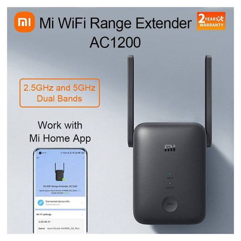 XIAOMI - Repetidor Wifi Xiaomi Range Extender AC1200 - Negro