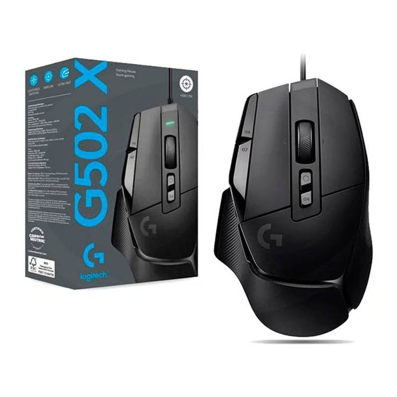 LOGITECH - MOUSE GAMER LOGITECH G502 X BLACK  910-006136  GAMING