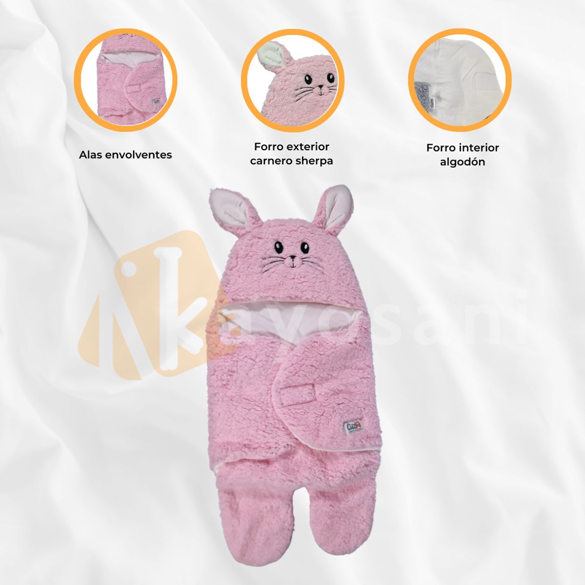 CUZKA - Saco de dormir para Bebé »RABBIT» Pink