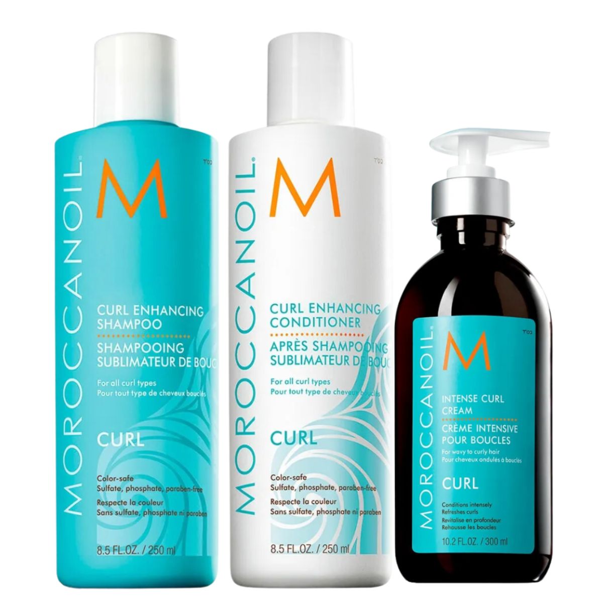 MOROCCANOIL - MOROCCANOIL CURL – Trio Shampoo 250 ml + Conditioner 250 ml + Intense Curl Cream 300 ml