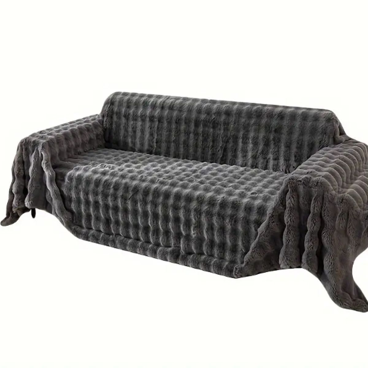 GENERICO - Protector funda de sofá 1-2-3 suave tipo piel de conejo de lujo