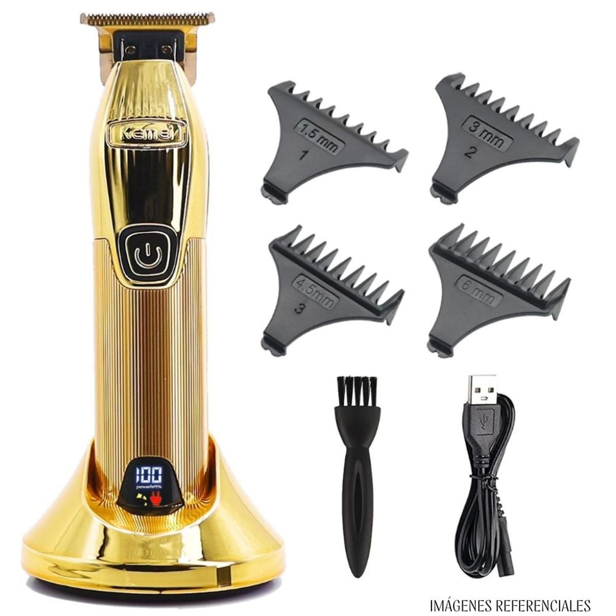 KEMEI - Trimmer Kemei con Base Dorado-KM-I32S
