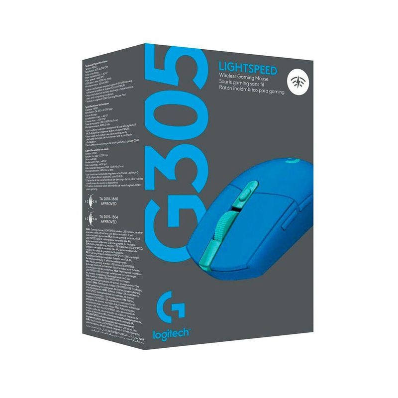 LOGITECH - MOUSE LOGITECH G305 LIGTHSPEED WIRELESS BLUE 910-006012