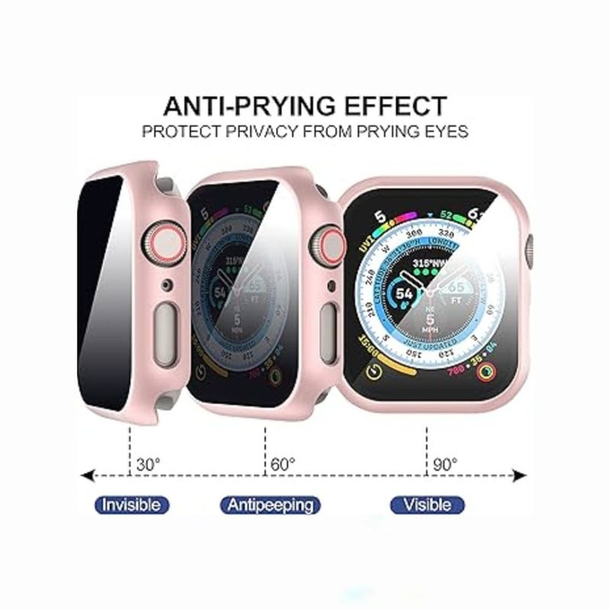 GENERICO - Cover Para Apple Watch 49MM Glass Antiespia - Gold Rose