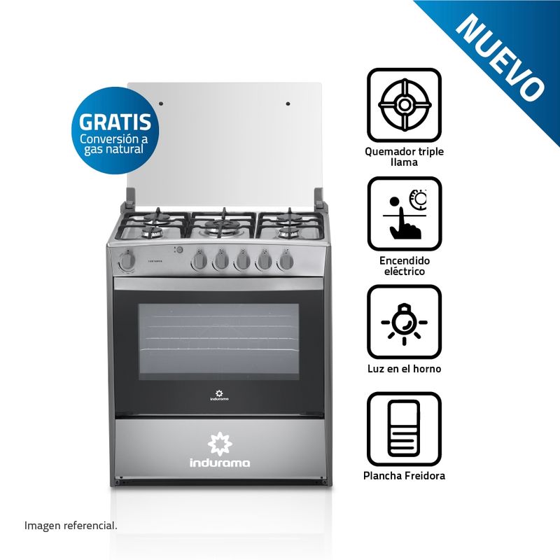 INDURAMA - Cocina Indurama Cantabria 5 Hornillas Croma