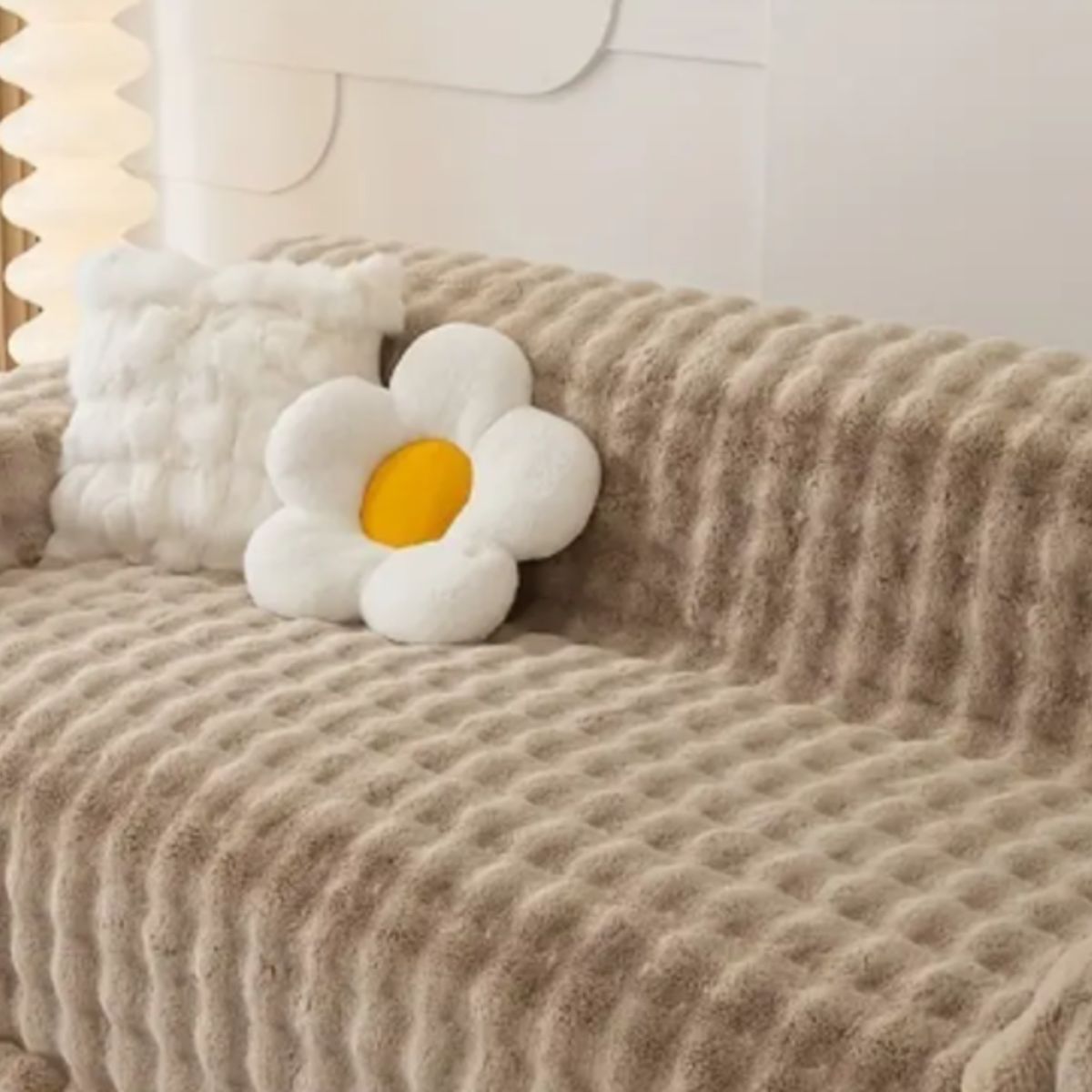 GENERICO - Protector funda de sofá 1-2-3 suave tipo piel de conejo de lujo