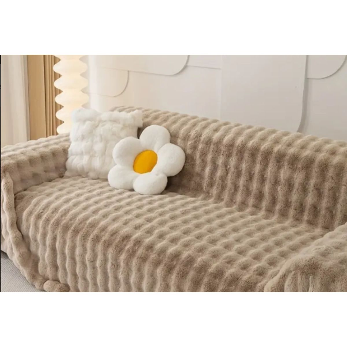 GENERICO - Protector funda de sofá 1-2-3 suave tipo piel de conejo de lujo