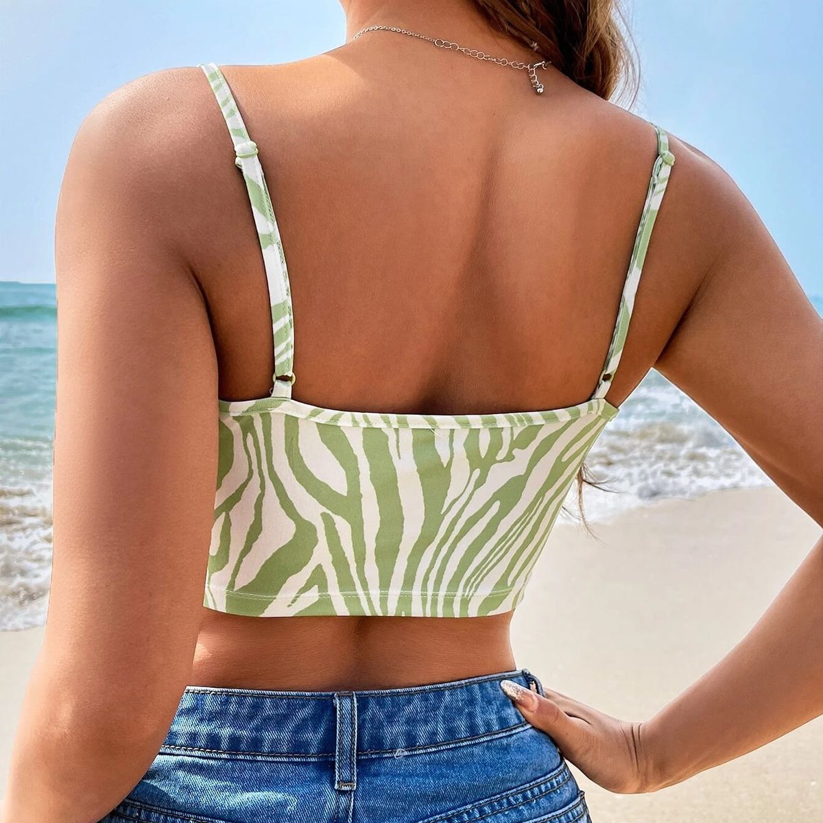 GENERICO - Top Ivy de tirantes con print de cebra