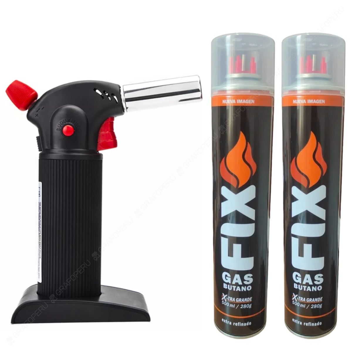 MICROTORCH - Soplete Cocina Reposteria Recargable + 02 Gas Butano Fix