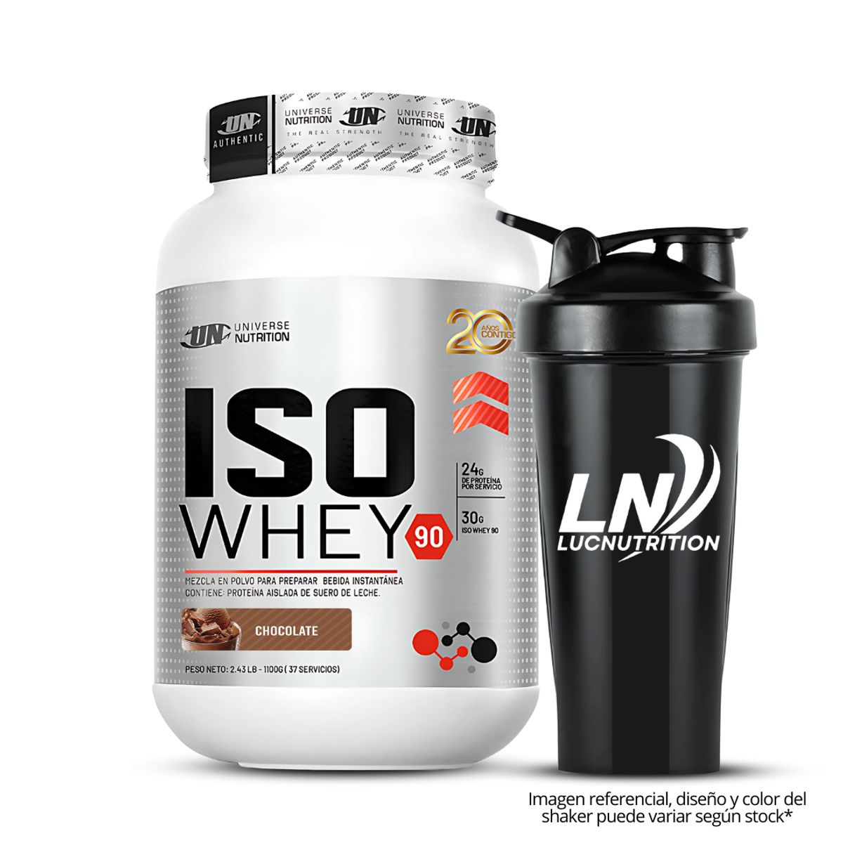 UNIVERSE NUTRITION - Iso Whey 90 1.1 kg chocolate + shaker