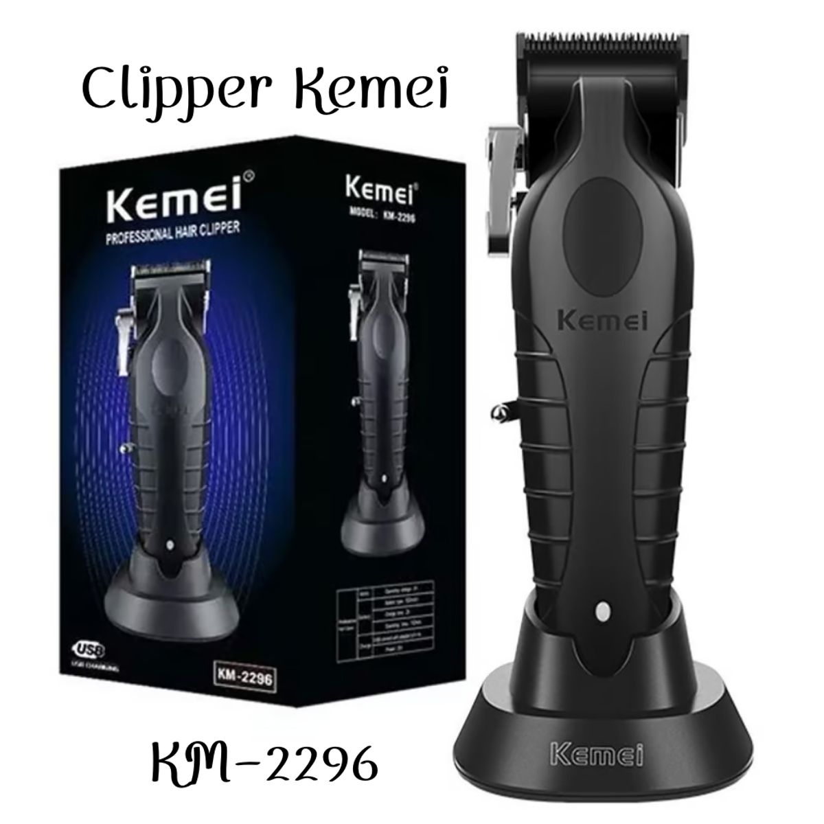 KEMEI - Maquina Clipper Kemei Recargable KM-2296