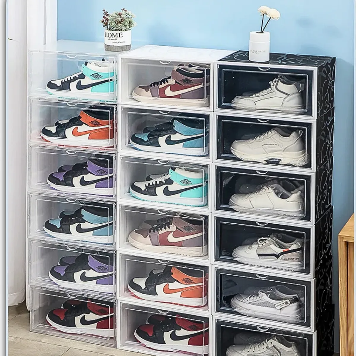 GENERICO - Caja zapatos plástica zapatera organizador set x6und