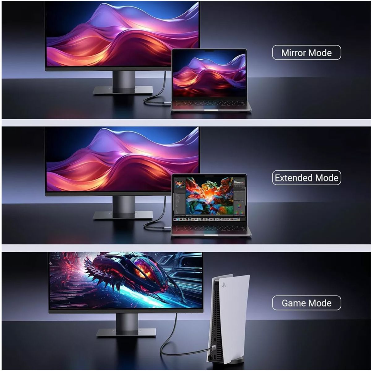 UGREEN - Cable Hdmi 2.1 8k 48gbps 2m UGREEN nailon 60Hz 4k 120Hz ULTRA HD HDR