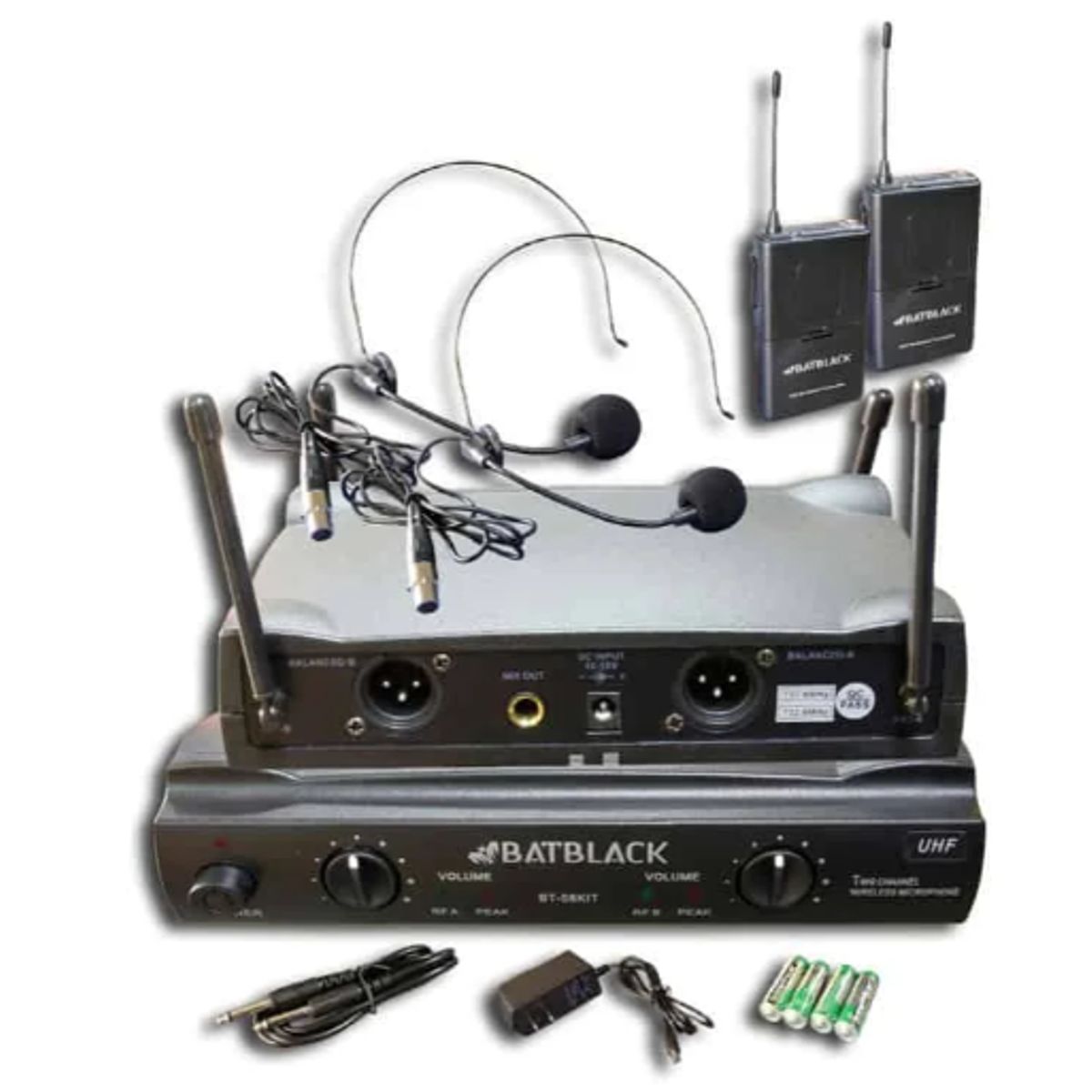 BATBLACK - Micrófono Inalámbrico con Vincha UHF BT-58KIT BATBLACK