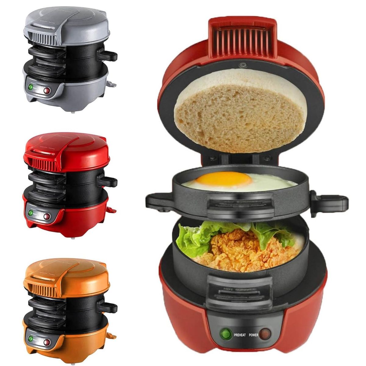 GENERICO - Sándwichera para Desayuno en 5minutos Antiadherente de Doble Cara