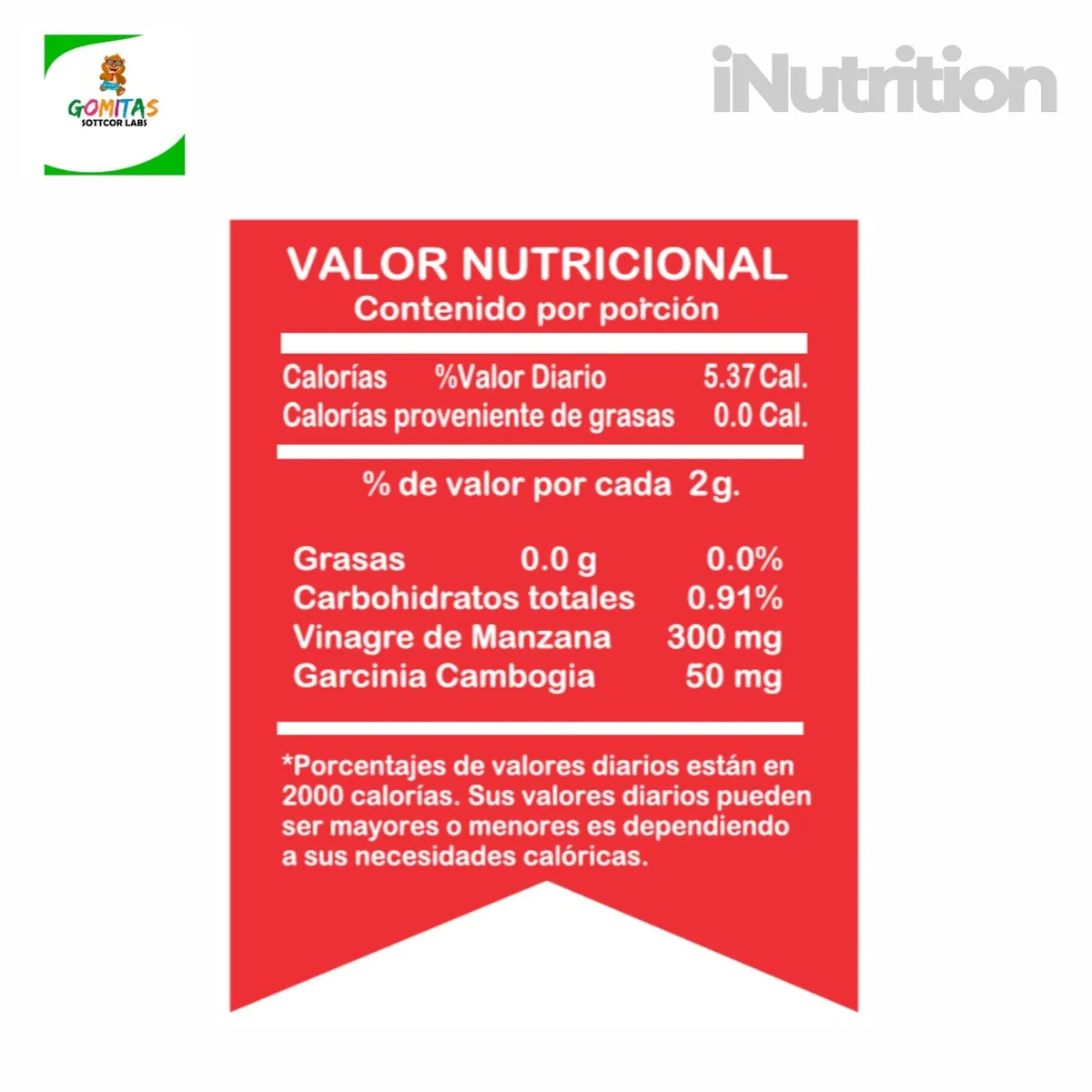 GENERICO - VINAGRE DE MANZANA - SOTTCOR GOMITAS ADULTOS -130 GOMITAS