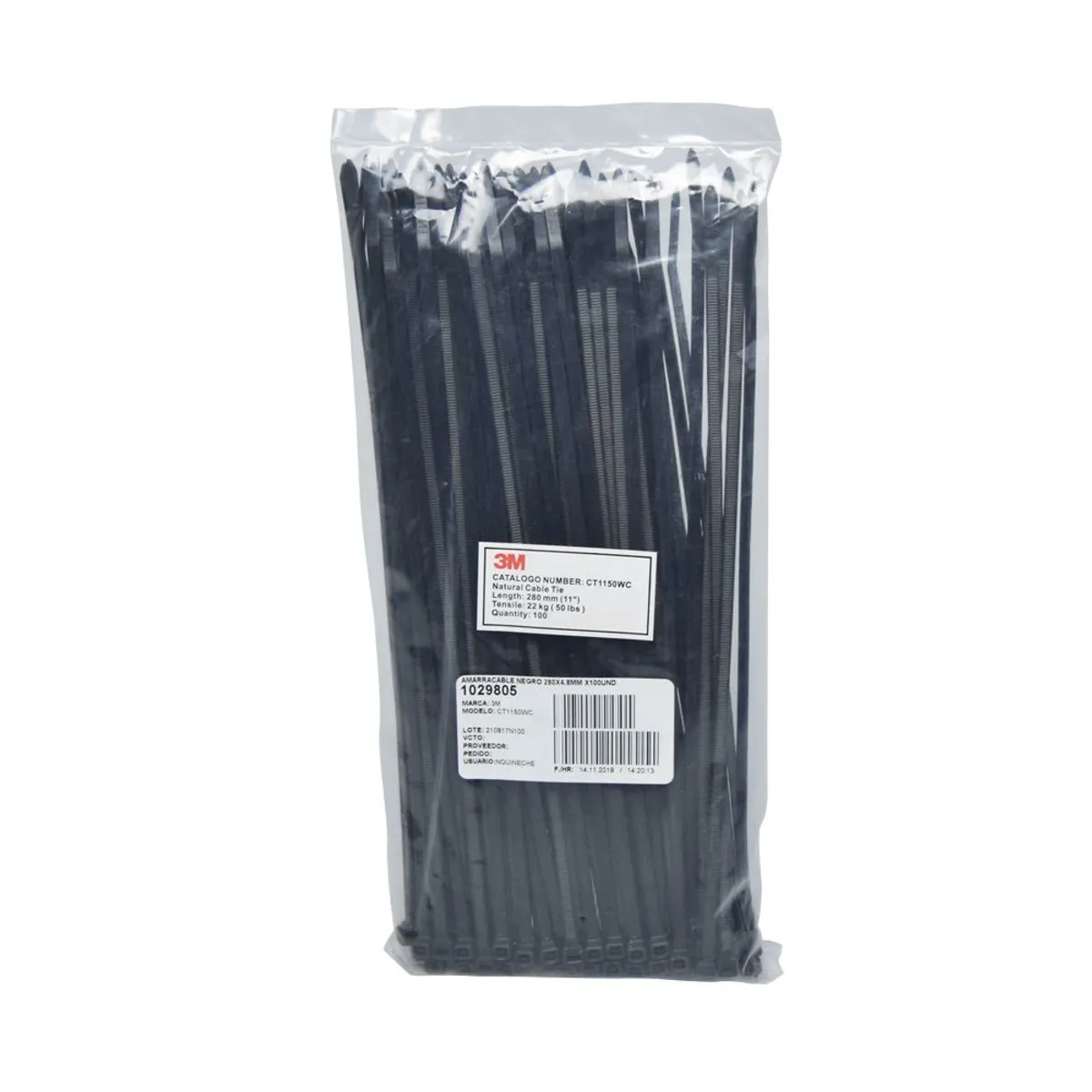 3M - Cintillo 245x4.6mm Color Negro x 100 Unidades
