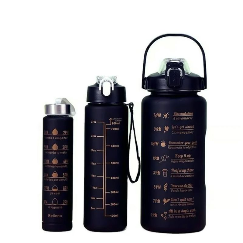 OEM - Botella Tomatodo 3 Piezas Negro con Sticker