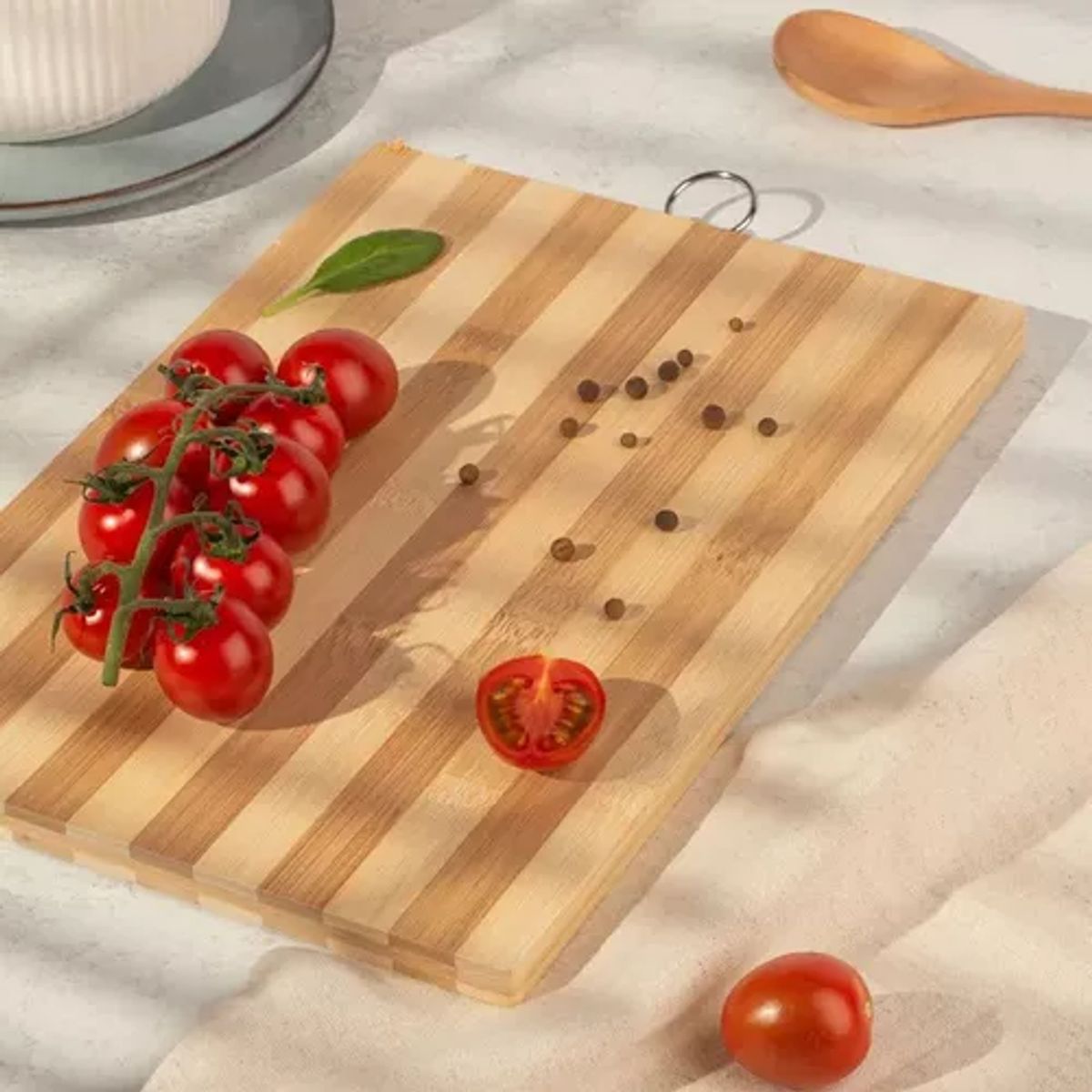 GENERICO - TABLA PARA CORTAR PICAR BAMBÚ 38X28CM