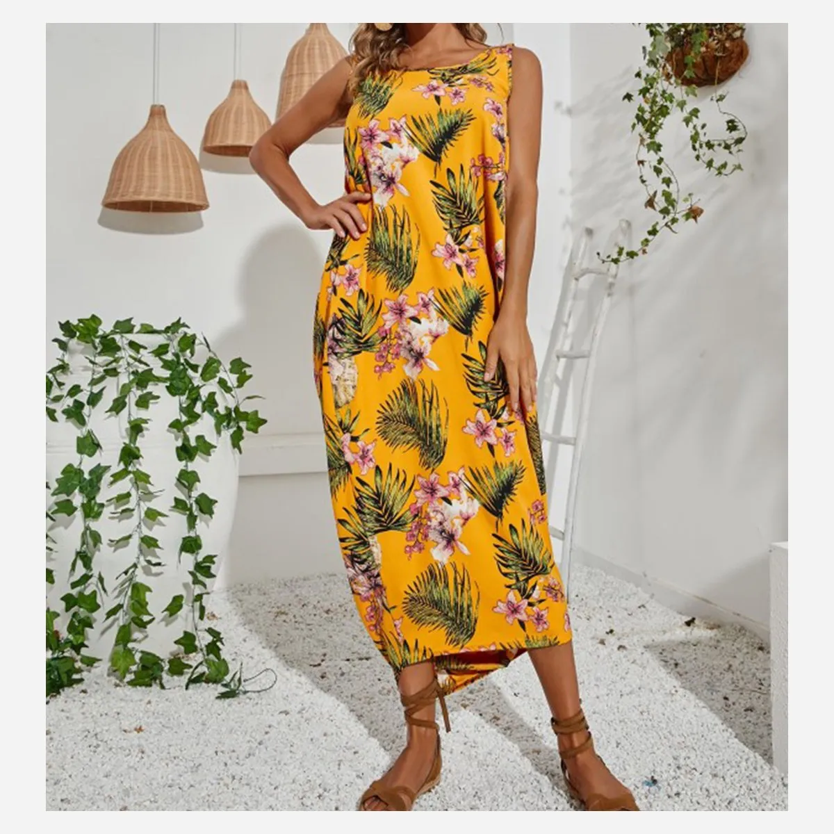 ZIMRAHYG - Vestido Largo Casual De Dama Espalda Descubierta Playa O Día