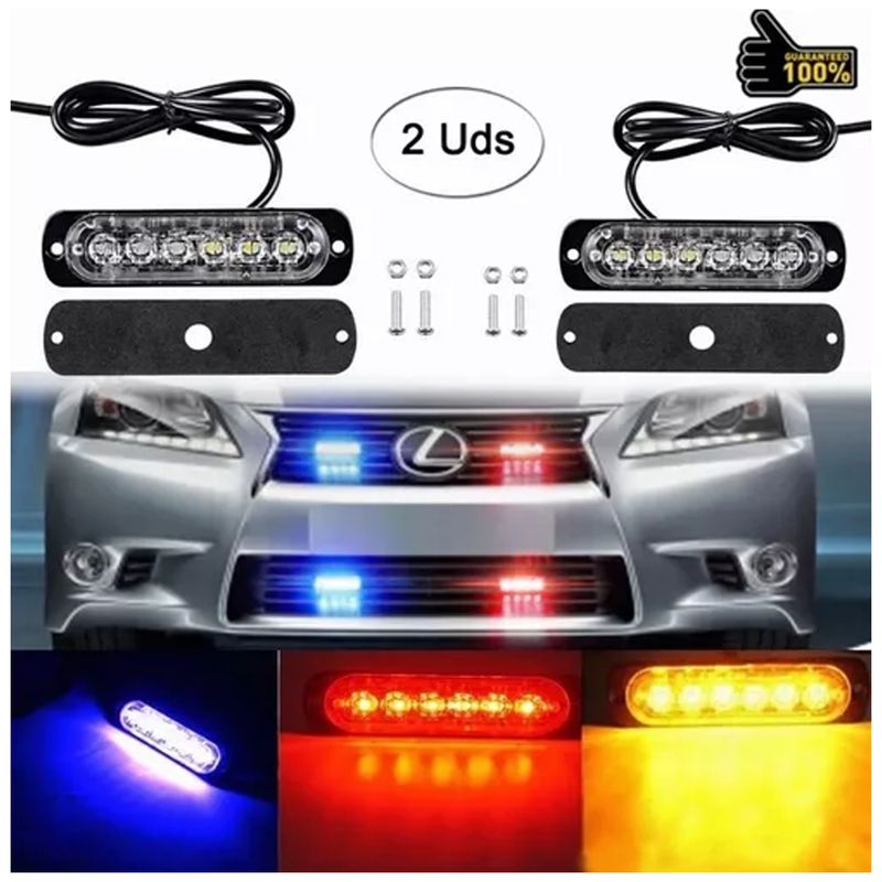 BELCHERCC5 - Barra De Luz 6 Led Estroboscópica De Autos 12v