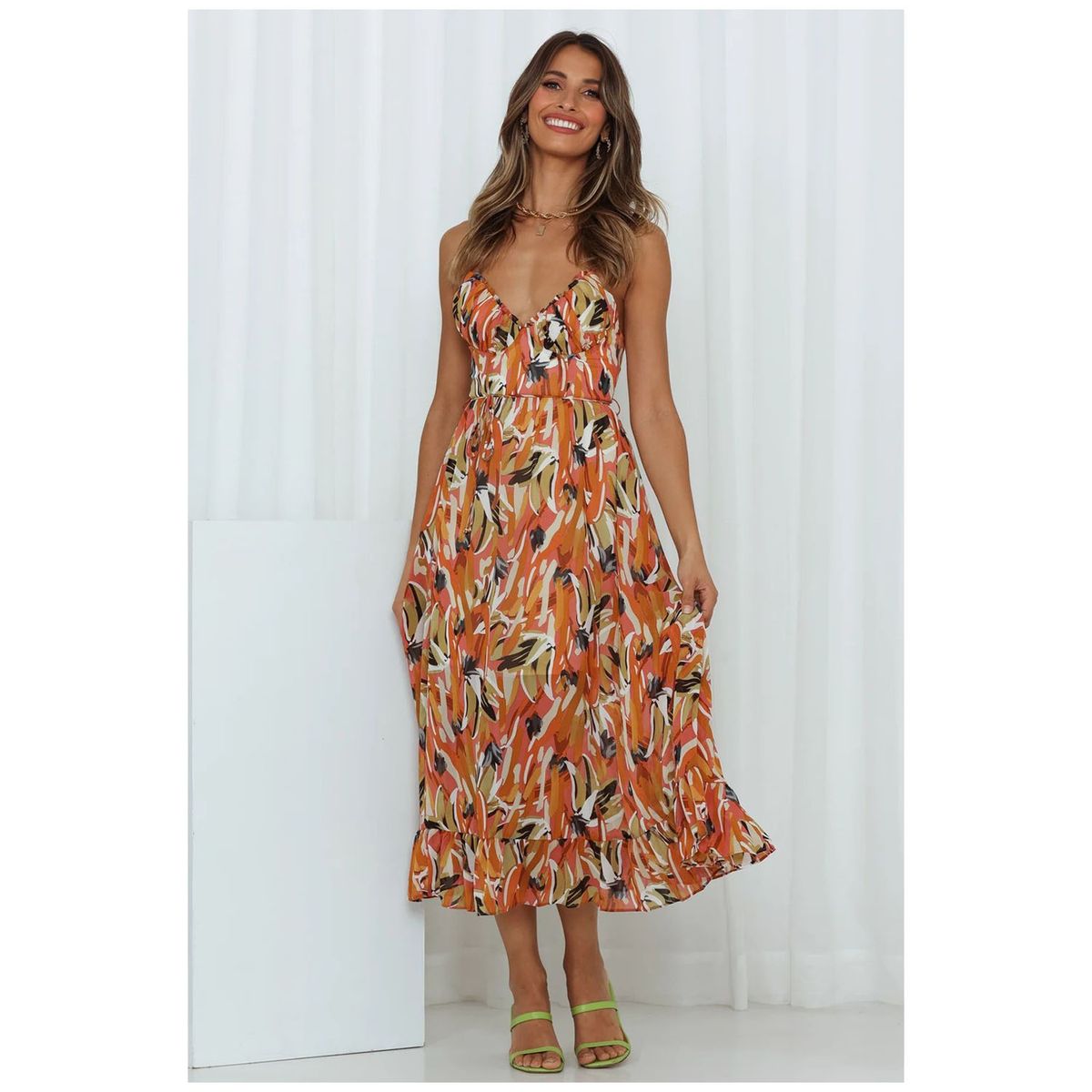 DENISASAA - Vestido De Tirantes Con Estampado De Hongos De Verano Para Mujer