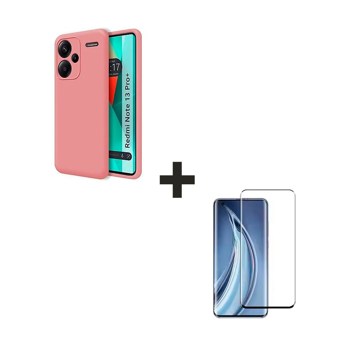 GENERICO - Case Para el Redmi Note 13 Pro Plus 5G + Mica de Vidrio Curvo Nude