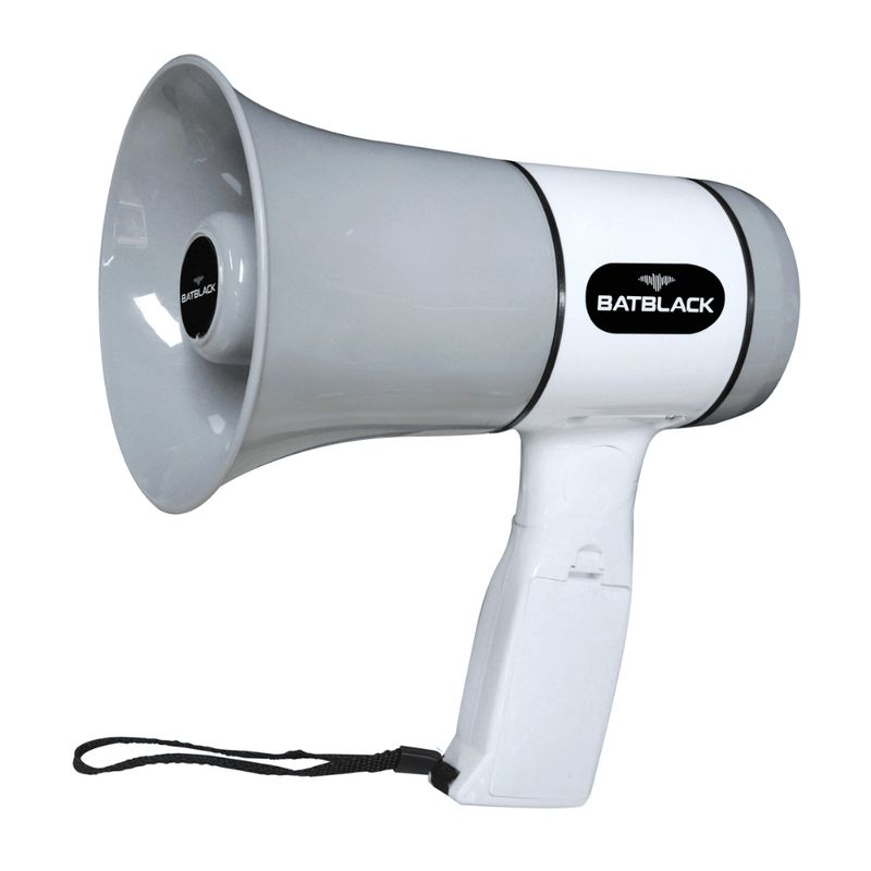 BATBLACK - megáfono recargable de 40w con sistema de grabación y sirena