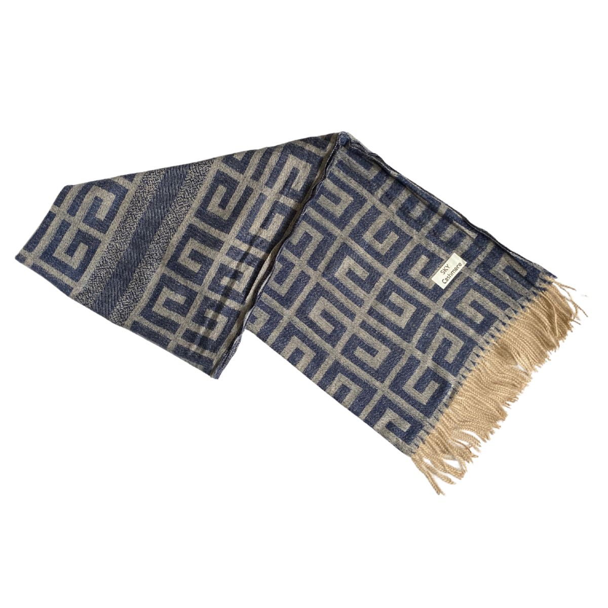 KAST PE - Bufanda Chalina Marta Azul Marino Diseño Clásico Chal mujer