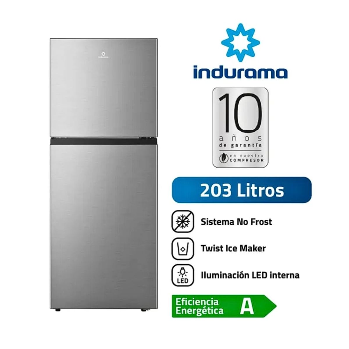 INDURAMA - Refrigeradora Indurama 203 Litros Top Freezer No Frost RI-359 Croma
