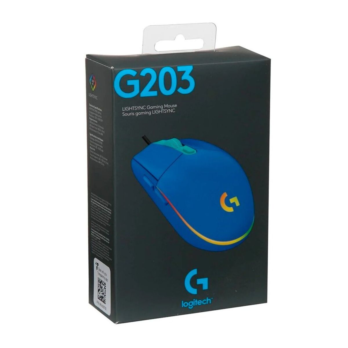 LOGITECH - MOUSE LOGITECH G203 BLUE LIGHTSYNC  910-005792  GAMING