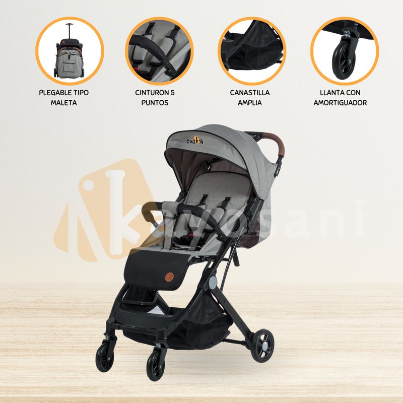 EBABY - Coche Maleta para Bebé »COMPACT» Gray