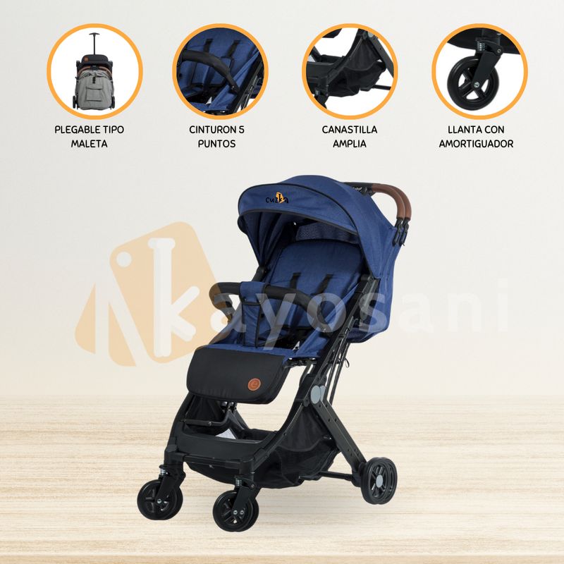 EBABY - Coche Maleta para Bebé »COMPACT» Blue