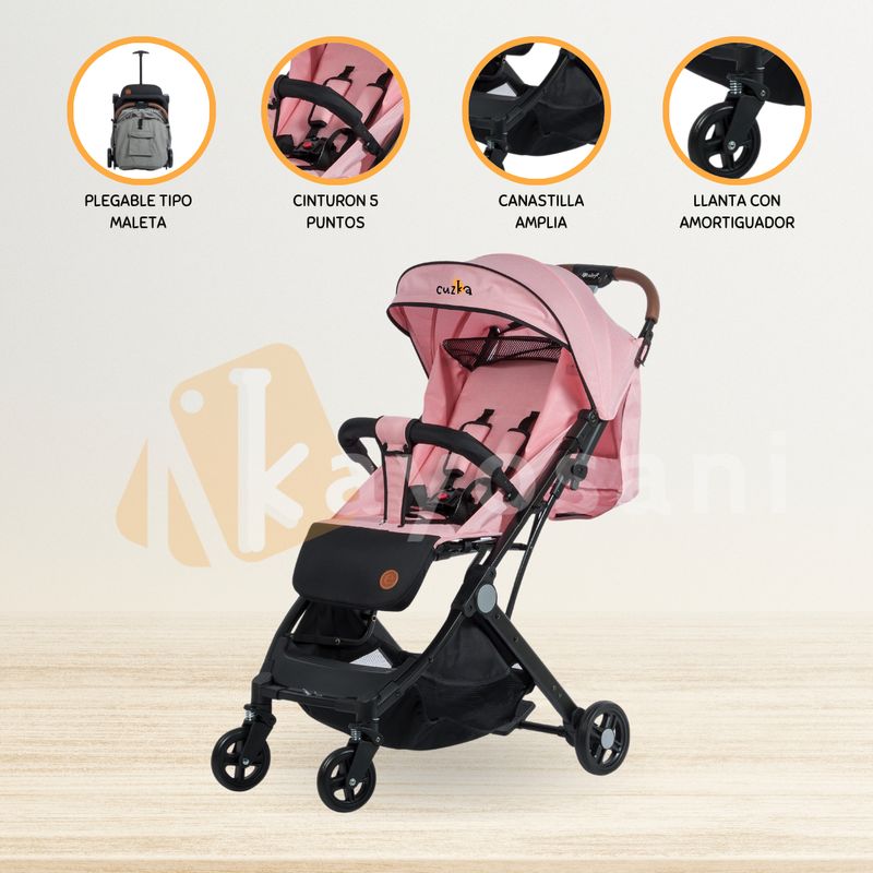 EBABY - Coche Maleta para Bebé »COMPACT» Pink